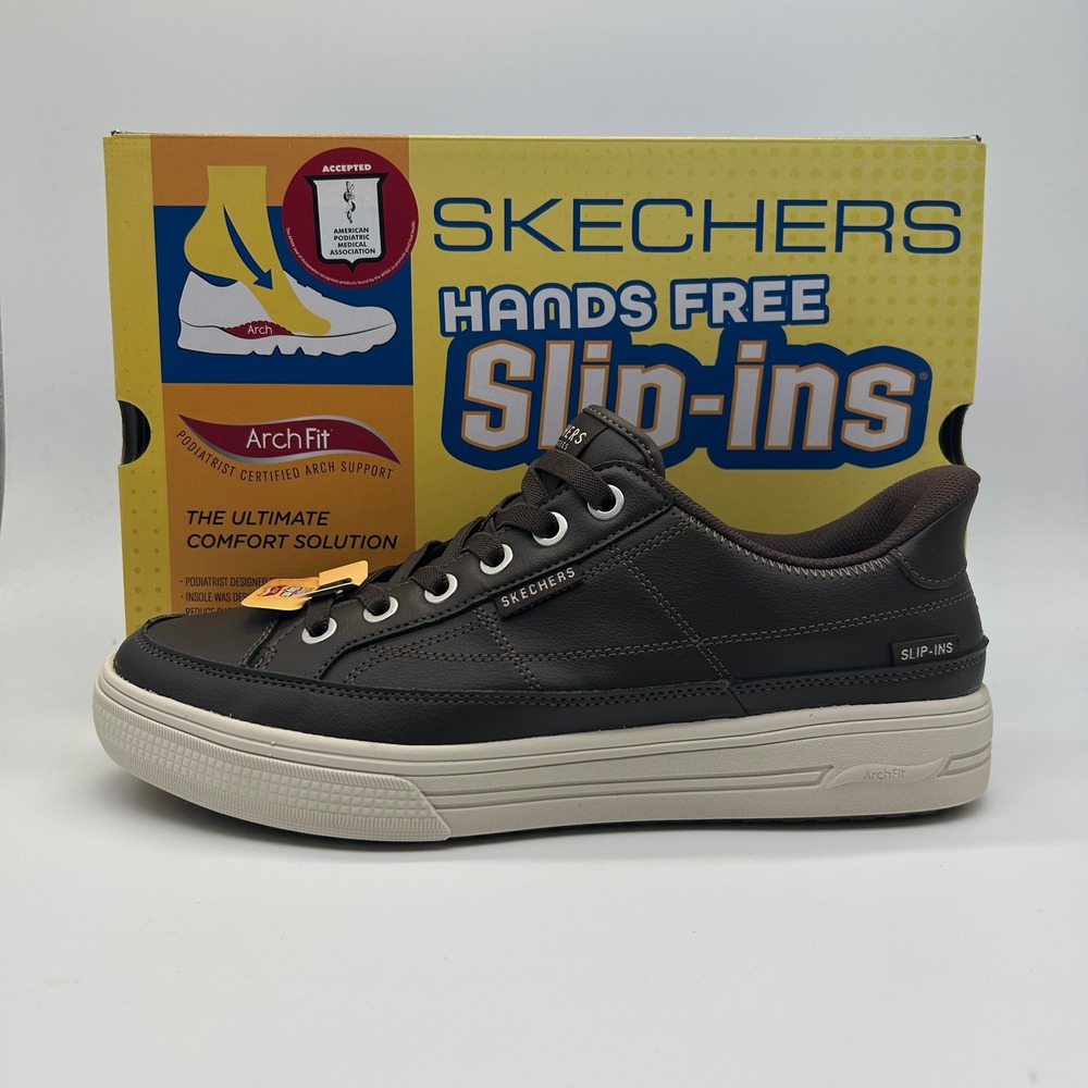 Skechers Slip-ins Arch Fit Arcade Catch Ya There Mens 10 Chocolate Brown Shoes